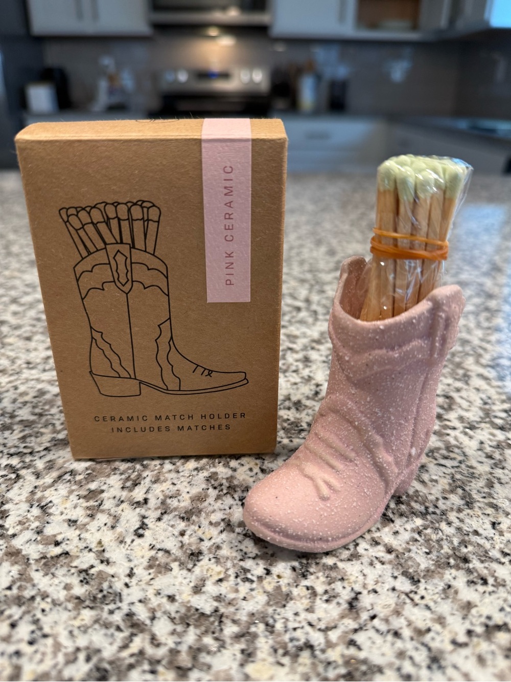NIB Nashville Paddywax Pink Cowboy Boot Match Holder